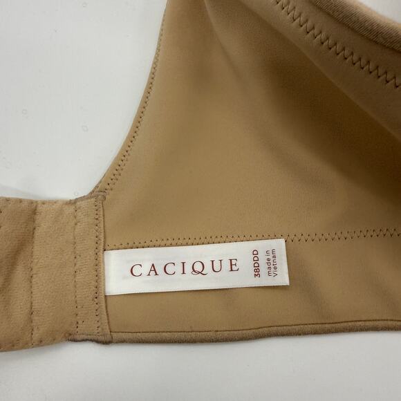 New CACIQUE Bra Beige Adjustable Lightly Lined Underwire 38DDD Smoothback - Picture 3 of 4